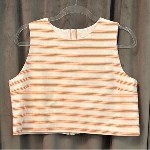 NWT BURU Audrey Top in L'Orange Stripe | Large (Can Fit Medium)